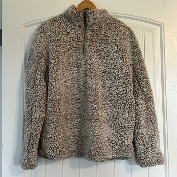 Thread & Supply Fluffy Teddy Bear Pullover jacket M - Picture 1 of 6